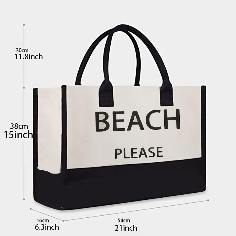 Large Capacity Shoulder Bag Casual Handbag for Shopping & Beach