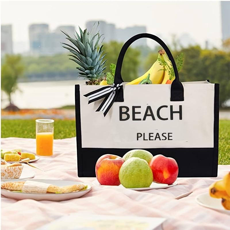Large Capacity Shoulder Bag Casual Handbag for Shopping & Beach