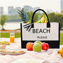 Large Capacity Shoulder Bag Casual Handbag for Shopping & Beach
