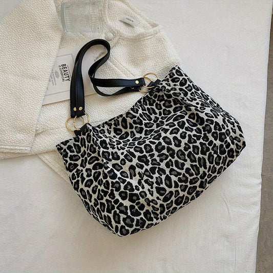Leopard Pattern Tote Bag Large Capacity Shoulder Bag