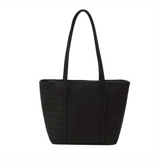 Rhombus Embossed Tote Bag Large Capacity Handbags