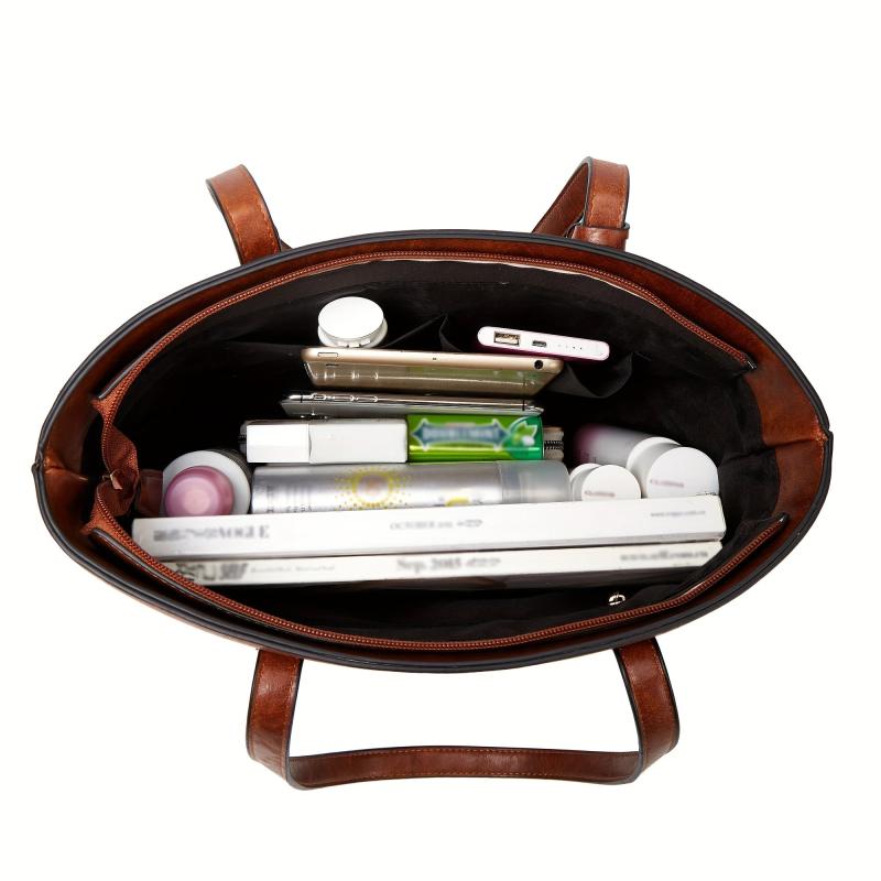 Colorblock Tote Bag Set Large Capacity Travel Bags