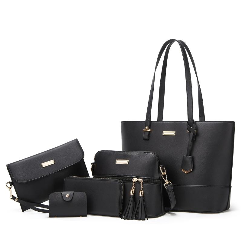 Colorblock Tote Bag Set Large Capacity Travel Bags