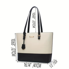 Colorblock Tote Bag Set Large Capacity Travel Bags