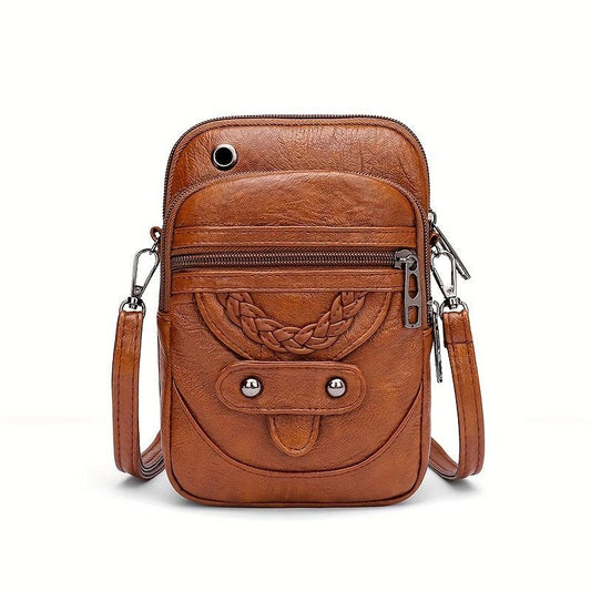 Vintage Mobile Phone Bag Studded Decor Crossbody