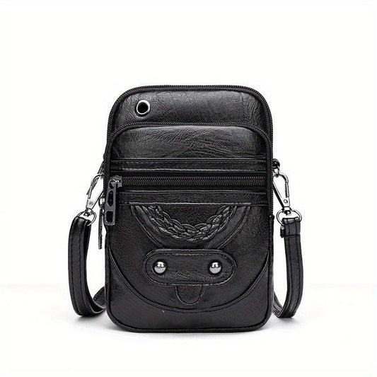 Vintage Mobile Phone Bag Studded Decor Crossbody