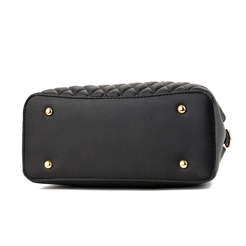 Argyle Quilted Handbags Pompom Decor Crossbody Bag Top Handle Satchel Purses
