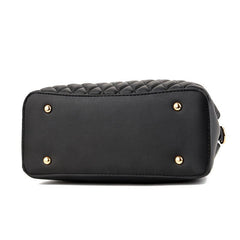 Argyle Quilted Handbags Pompom Decor Crossbody Bag Top Handle Satchel Purses