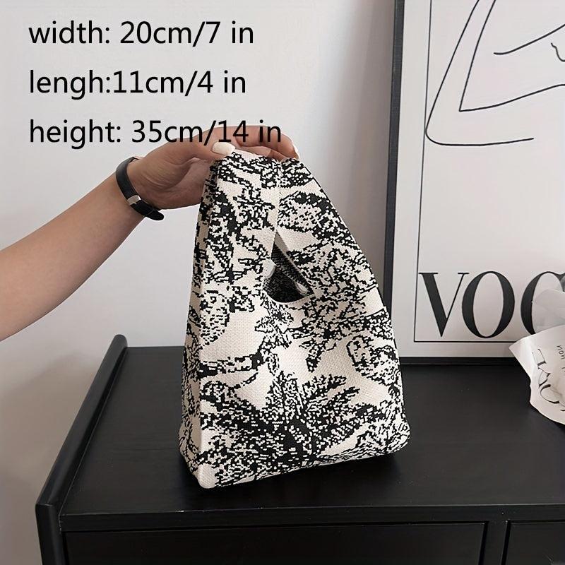 Flower Pattern Tote Handbag Crochet Bag