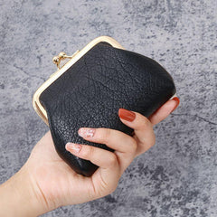 Mini Clutch Coin Purse Faux Leather Kiss Lock Lightweight Bag