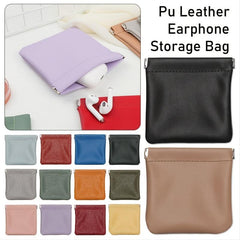PU Leather Earphone Storage Bag Coin Pocket Purse Mini Wallet