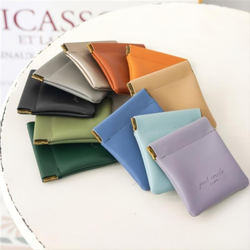 PU Leather Earphone Storage Bag Coin Pocket Purse Mini Wallet
