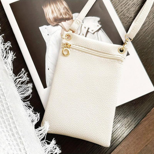 Minimalist Solid Phone Bag Zipper Coin Purse Women's Crossbody Bag