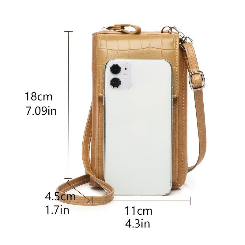 Flap Phone Wallet Zip Around Coin Purse Shoulder Bag