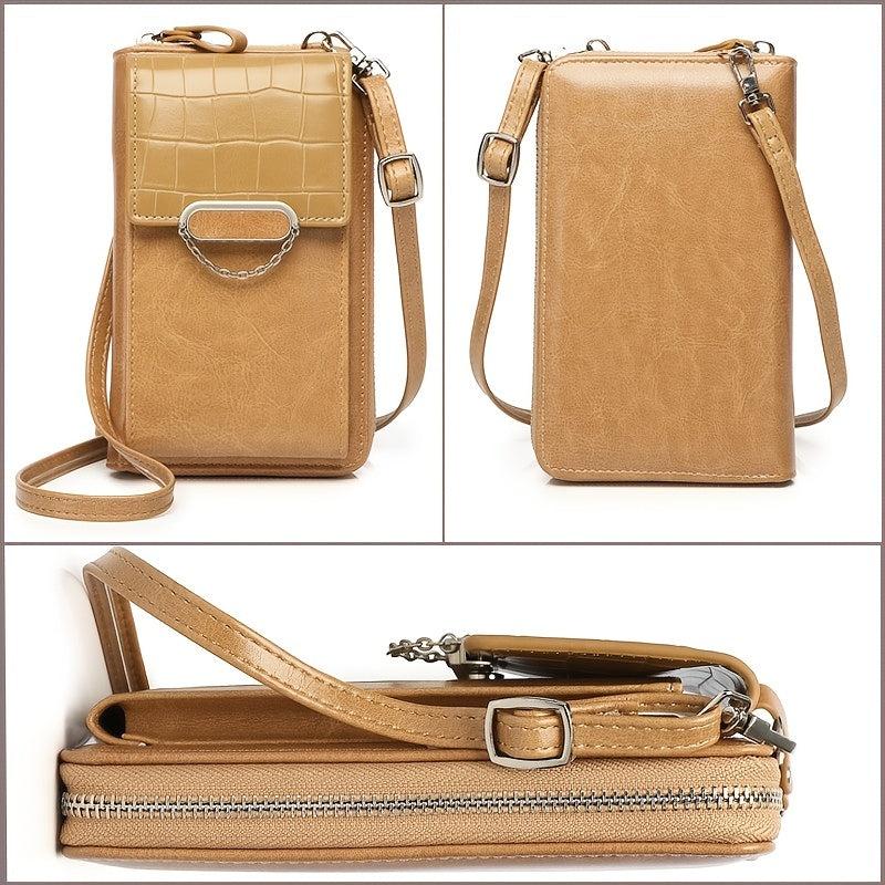Flap Phone Wallet Zip Around Coin Purse Shoulder Bag