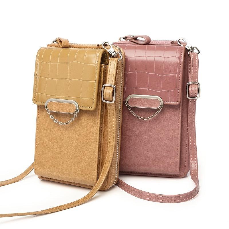 Flap Phone Wallet Zip Around Coin Purse Shoulder Bag
