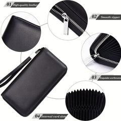 Large Capacity Zipper Credit Card Wallet Coin Purse Clutch
