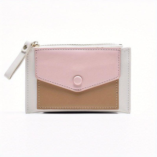 Colorblock Slim Wallet Clutch Coin Purse