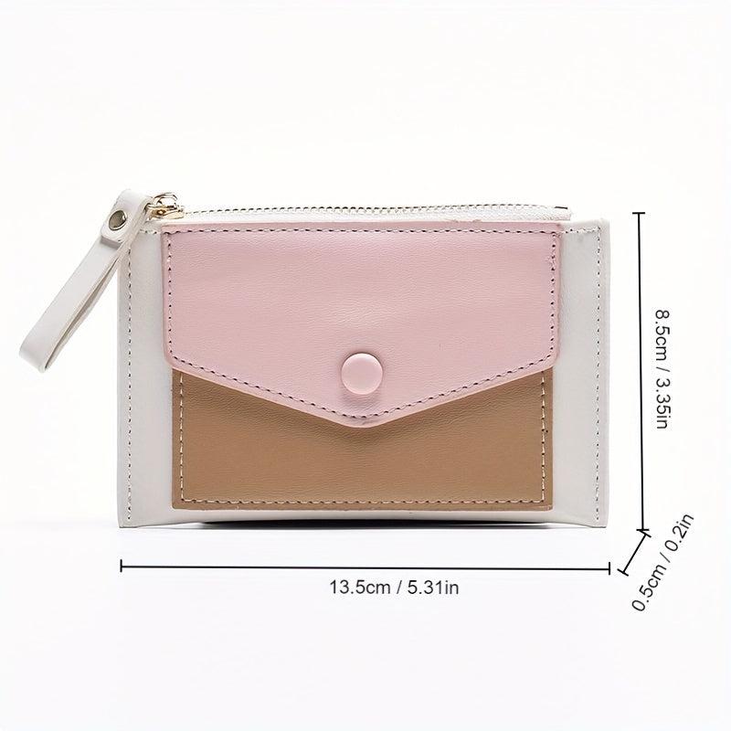 Colorblock Slim Wallet Clutch Coin Purse