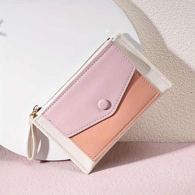 Colorblock Slim Wallet Clutch Coin Purse