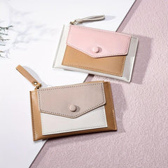 Colorblock Slim Wallet Clutch Coin Purse