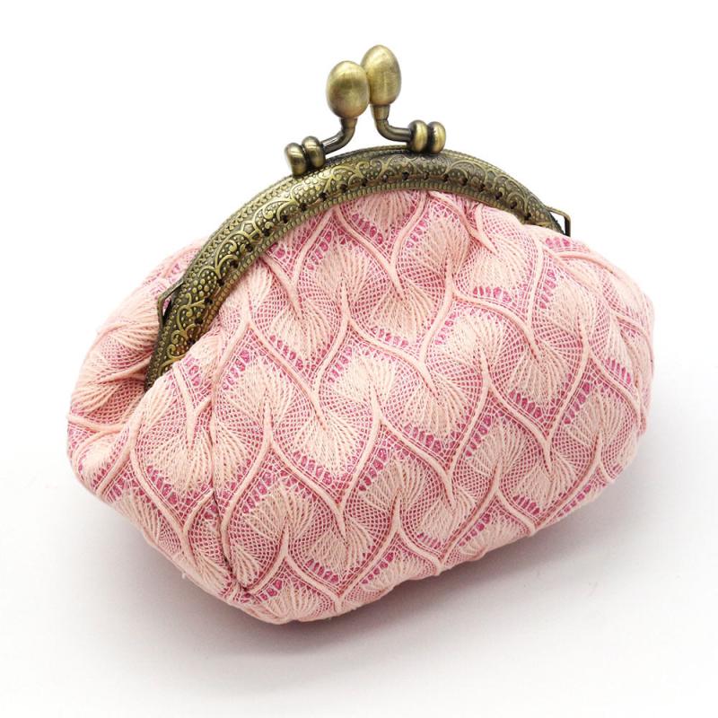 Vintage Knitted Coin Purse for Women Kiss Lock Wallets