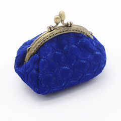 Vintage Knitted Coin Purse for Women Kiss Lock Wallets