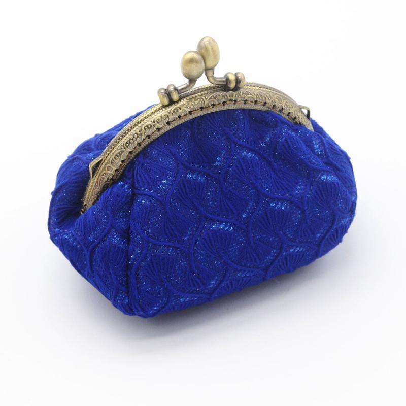 Vintage Knitted Coin Purse for Women Kiss Lock Wallets