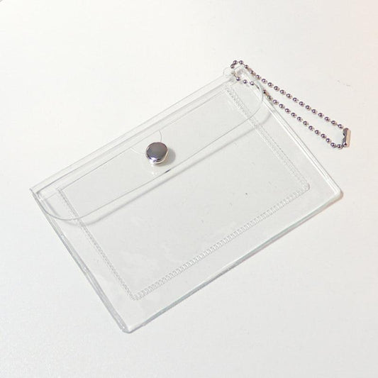 Small Transparent Coin Purse Wallet Button Waterproof Card Bag