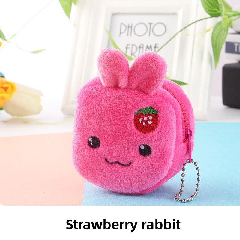 Mini Animal Coin Purse Zippered Plush Clutch Bag