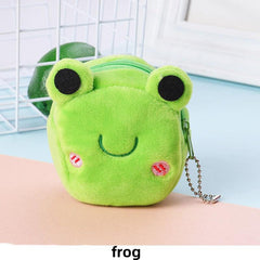 Mini Animal Coin Purse Zippered Plush Clutch Bag