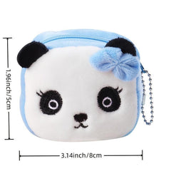 Mini Animal Coin Purse Zippered Plush Clutch Bag
