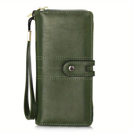 PU Leather Long Wallet Foldable Clutch Purse For Women