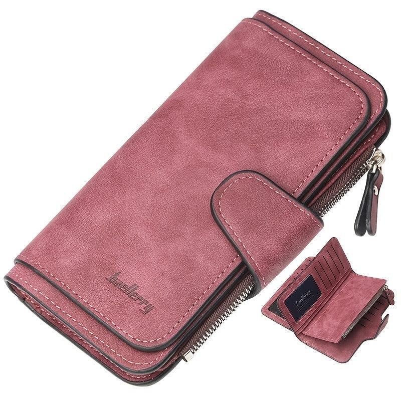 Classic Long Coin Purse Faux Leather Wallet Large Capacity Purse