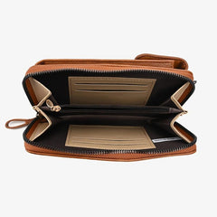 Retro Zipper Wallet Women's Crossbody Bag
