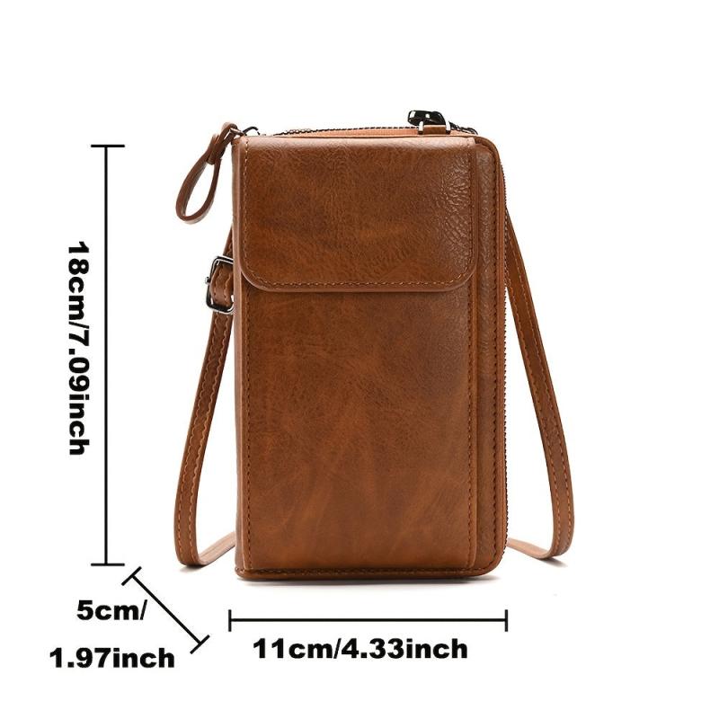 Retro Zipper Wallet Women's Crossbody Bag