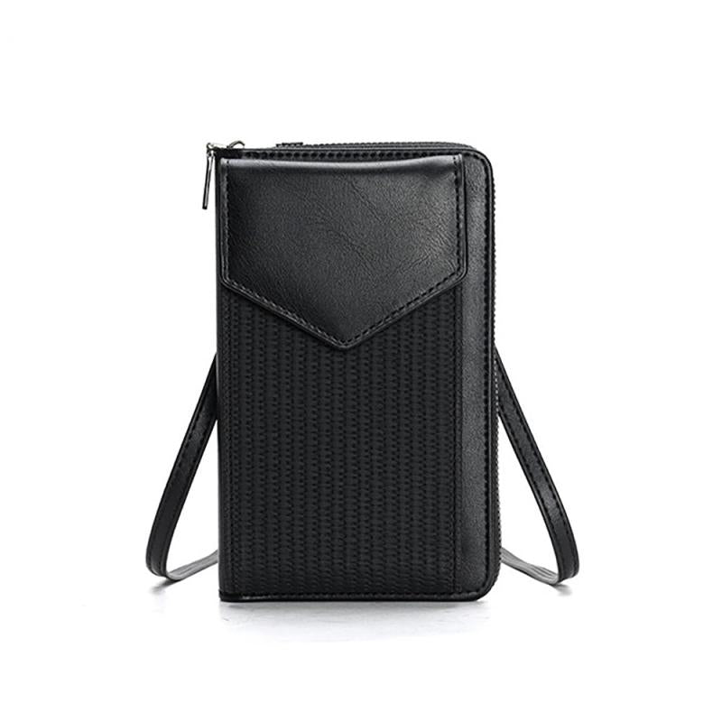 Retro Zipper Wallet Women's Crossbody Bag