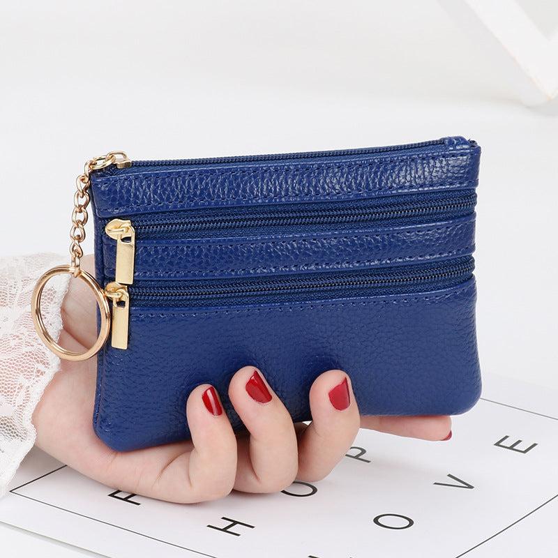 Women's Mini Coin Purse Zipper Clutch Portable Keychain Bag