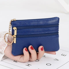 Women's Mini Coin Purse Zipper Clutch Portable Keychain Bag