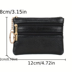 Women's Mini Coin Purse Zipper Clutch Portable Keychain Bag