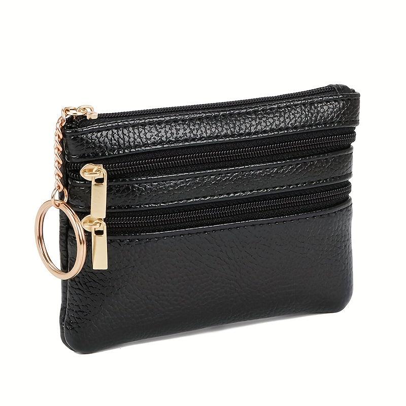 Women's Mini Coin Purse Zipper Clutch Portable Keychain Bag