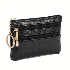 Women's Mini Coin Purse Zipper Clutch Portable Keychain Bag