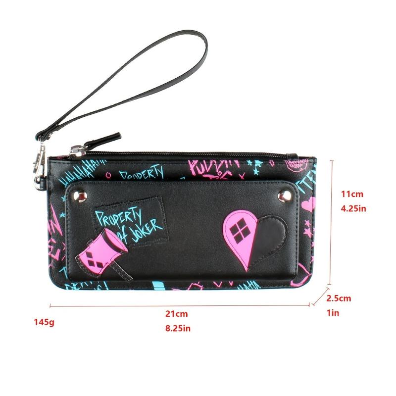 Y2K Print Bag Coin Purse Clutch Wallet with Wristband
