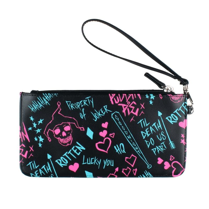 Y2K Print Bag Coin Purse Clutch Wallet with Wristband