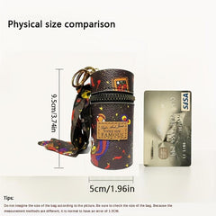 Scarf Decor Bucket Hangable Coin Purse PU Leather Lightweight Bag
