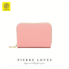 Minimalist Card Case with Zipper Coin Purse Clutch Wallet