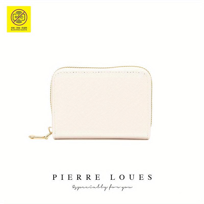 Minimalist Card Case with Zipper Coin Purse Clutch Wallet
