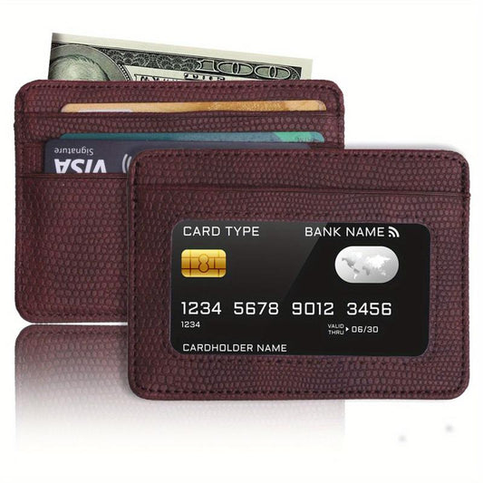 Minimalist Solid Wallet Casual PU Leather Credit Card Storage Bag & Organizer