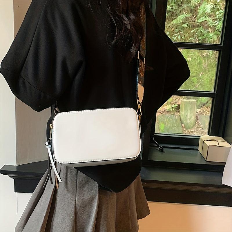 Small Wide Strap Crossbody Bag with Pockets Coin Purse for Women