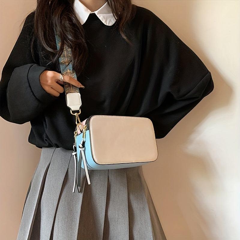 Small Wide Strap Crossbody Bag with Pockets Coin Purse for Women